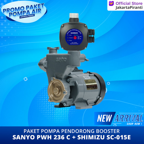 [EZM.5100209] Paket Pompa Pendorong Shower / Booster 200 Watt Sanyo PWH 236 C