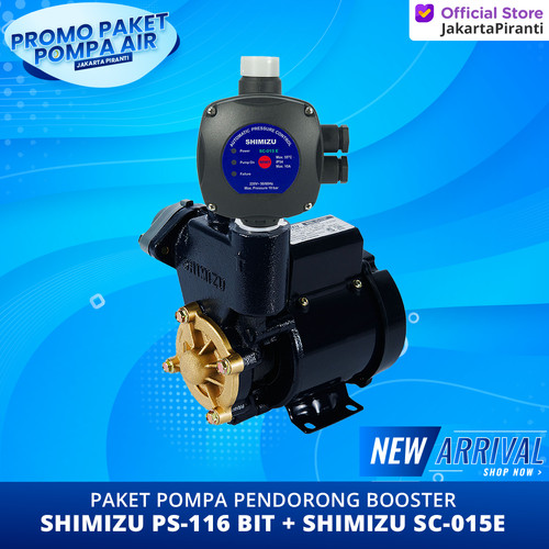 [EZM.5100216] Paket Pompa Pendorong Shower / Booster 125 Watt Shimizu PS-116 BIT