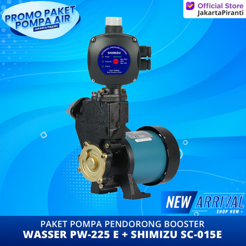 [EZM.5100219] Paket Pompa Pendorong Shower / Booster Pump 200 Watt Wasser PW-225 E