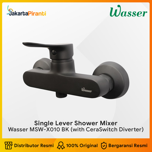 [EZM.5100260] Wasser Shower Mixer MSW-X010 Black / Keran Shower Air Panas Dingin