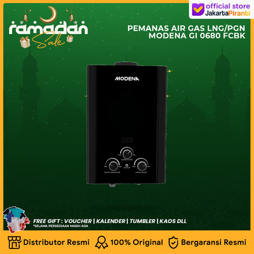 [EZM.5100303] Water Heater Gas Alam Pemanas Air Gas LNG Modena GI 0680 FCBK