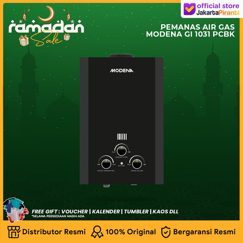 [EZM.5100326] Pemanas Air Gas LPG Water Heater Gas Instant Modena GI 1031 PCBK