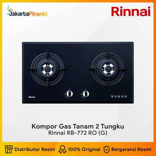 [EZM.5100371] Built-in Gas Hob Kompor Gas Rinnai Tanam 2 Tungku RB-772 RO (G)