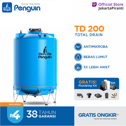 [EZM.5100386] Toren Air Penguin TD200 Tangki Air Plastik 2000 L Tandon Air TD 200