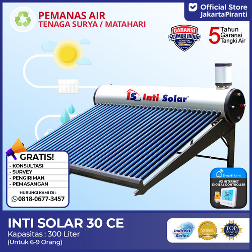 [EZM.5100561] INTI SOLAR 30 CE PEMANAS AIR SURYA 300ltr IntiSolar Water Heater 30CE