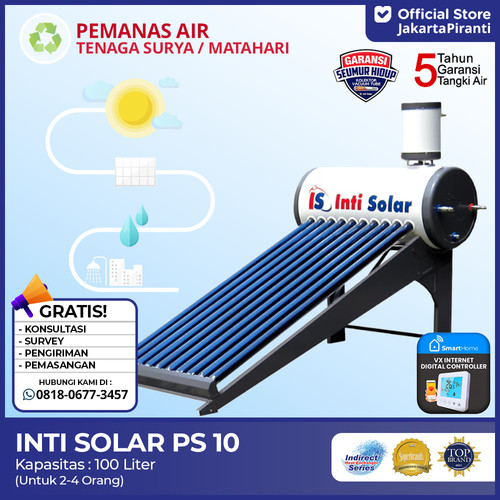 [EZM.5100565] INTISOLAR PS10 PEMANAS AIR SURYA 100ltr Inti Solar Water Heater PS 10