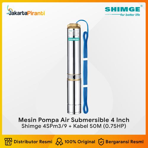 [EZM.5100626] Mesin Pompa Air Submersible Satelit 4 Inch Shimge 0.75HP 4SPm3/9 + 50 m Kabel