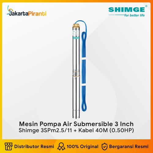 [EZM.5100633] Mesin Pompa Air Submersible 3 Inch Shimge 0.5HP 3SPm2.5/11 + 40m Kabel