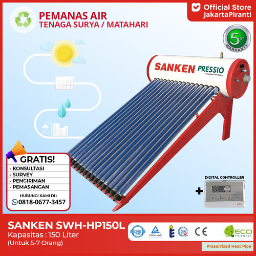 [EZM.5100721] Sanken Solar Water Heater SWH-HP150 Pressio Pressurized Solar Heating