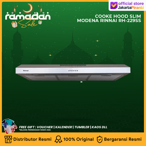 [EZM.5100739] Cooker Hood Rinnai RH-229SS Slim Hood Penghisap Asap Kompor