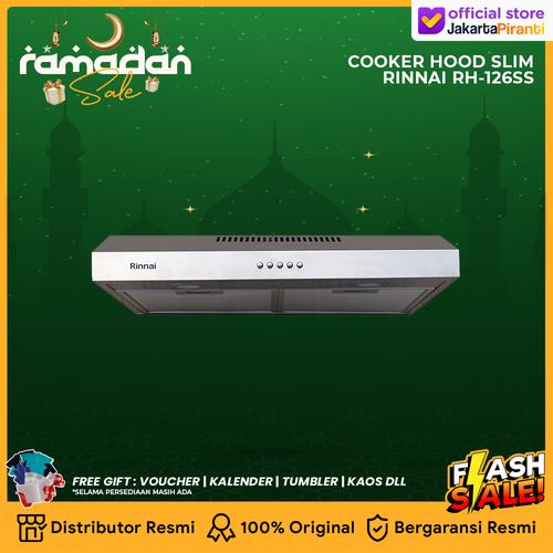 [EZM.5100741] Cooker Hood Rinnai RH-126SS Slim Hood Penghisap Asap Kompor