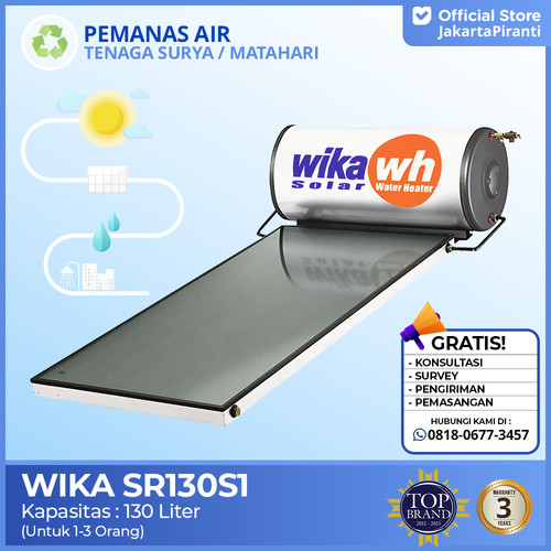 [EZM.5100787] Pemanas Air Tenaga Matahari Solar Water Heater WIKA 130 Liter SR130S1