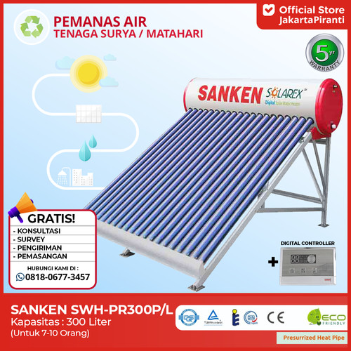 [EZM.5100834] Pemanas Air Tenaga Surya / Matahari 300 Liter Sanken SWH PR 300 L