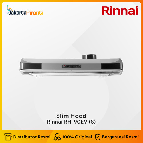 [EZM.5100840] Cooker Hood Rinnai RH-90EV (S) Slim Hood Penghisap Asap Kompor Silver
