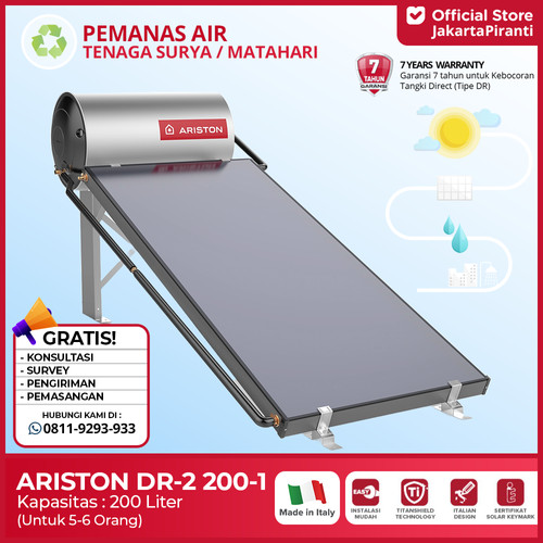[EZM.5100955] Pemanas Air Solar Water Heater Ariston Kairos Thermo Direct 200 Liter