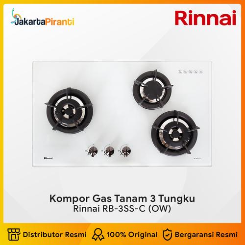 [EZM.5100999] Built-in Gas Hob Kompor Gas Tanam 3 Tungku Rinnai RB-3SS-C (OW)