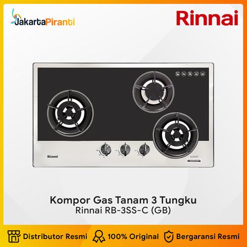 [EZM.5101000] Built-in Gas Hob Kompor Gas Tanam 3 Tungku Rinnai RB-3SS-C (GB)