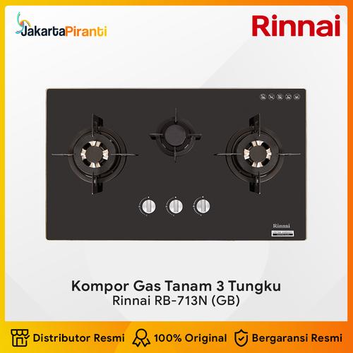 [EZM.5101001] Built-in Gas Hob Kompor Gas Tanam 3 Tungku Rinnai RB-713N (GB)