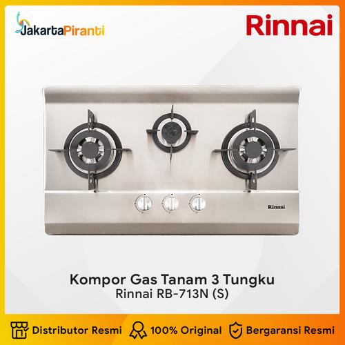 [EZM.5101003] Built-in Gas Hob Kompor Gas Tanam 3 Tungku Rinnai RB-713N (S)