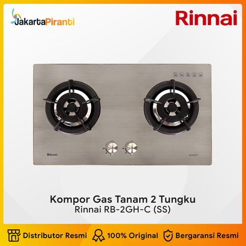 [EZM.5101006] Built-in Gas Hob Kompor Gas Tanam 2 Tungku Rinnai RB-2GH-C (SS)