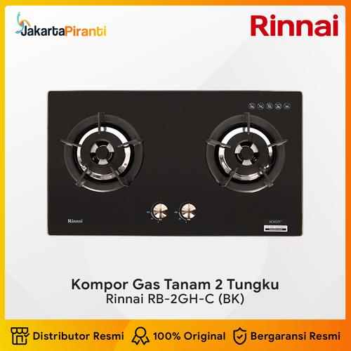 [EZM.5101007] Built-in Gas Hob Kompor Gas Tanam 2 Tungku Rinnai RB-2GH-C (BK)