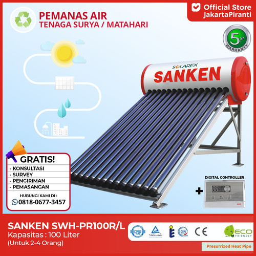 [EZM.5101374] Pemanas Air Tenaga Surya / Matahari 100 Liter Sanken SWH PR 100 L