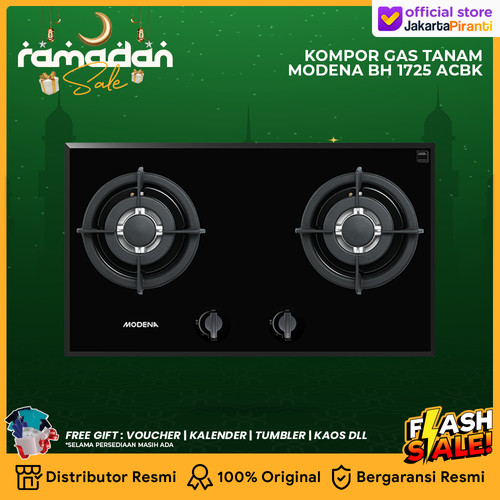 [EZM.5101452] Modena Kompor Tanam BH 1725 ACBK 1725ACBK BH1725ACBK 70cm 2 tungku