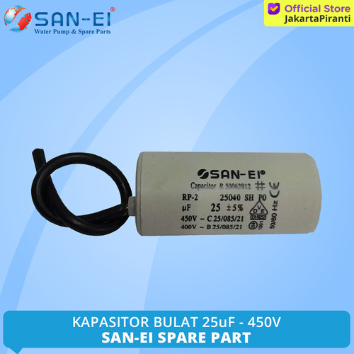 [EZM.5101499] San-ei Kapasitor Pompa Air Bulat 25 uf - 450V