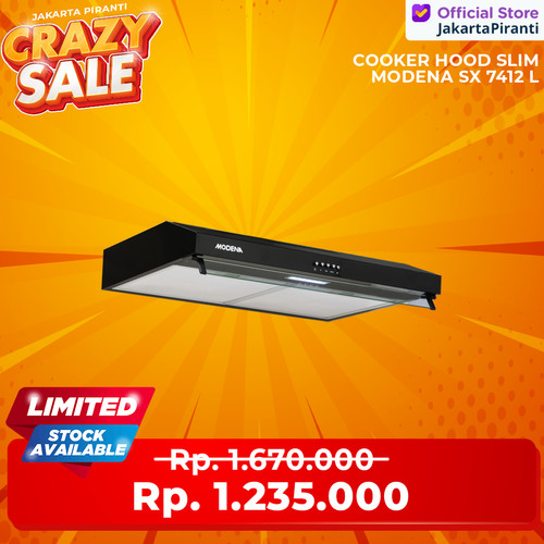 [EZM.5101583] Penghisap Asap Dapur Cooker Hood Modena SX 7412 L Slim Hood 70cm