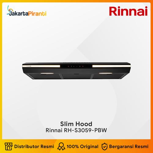[EZM.5101584] Cooker Hood Rinnai RH-S3059-PBW Slim Hood Penghisap Asap Kompor Dapur