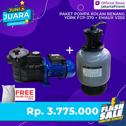 [EZM.5101650] Paket Pompa Kolam Renang 1/2 0.5HP York Italy FCP-370 + Emaux V350