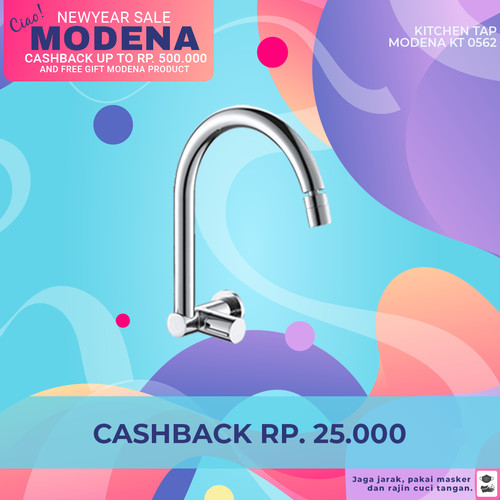 [EZM.5101807] Kran Keran Air Tembok Angsa Cuci Piring Sink Tap Modena KT 0562