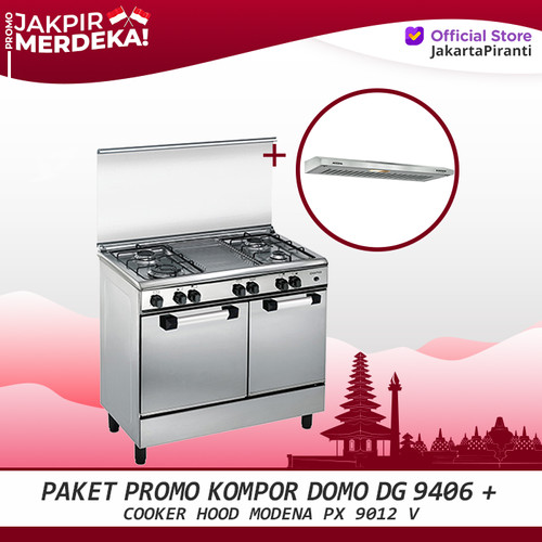 [EZM.5101849] Paket Promo Kompor Domo DG 9406 + Modena Cooker Hood PX 9012 V