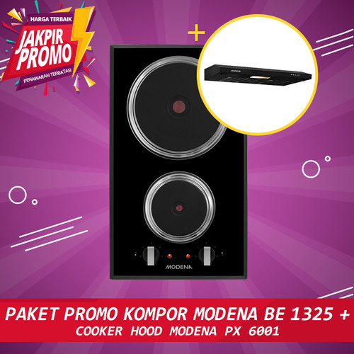 [EZM.5101907] Paket Promo Modena Kompor Listrik BE 1325 + Modena Cooker Hood PX 6001