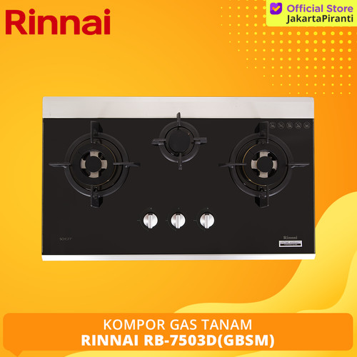 [EZM.5101952] Built-in Gas Hob Kompor Gas Tanam 3 Tungku Rinnai RB-7503D (GBSM)