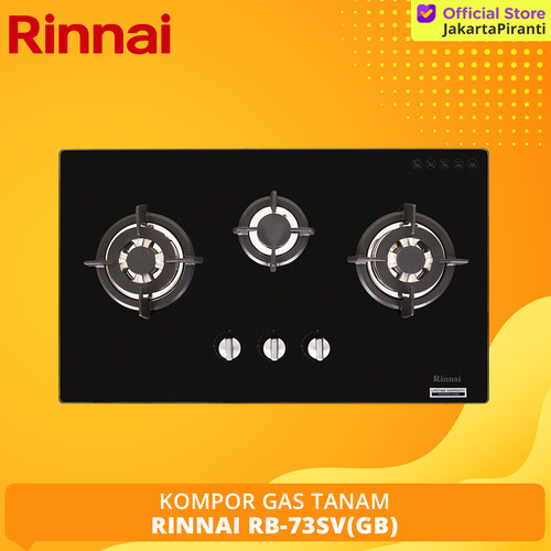 [EZM.5101953] Built-in Gas Hob Kompor Gas Tanam 3 Tungku Rinnai RB-73SV (GB)