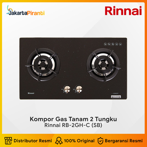 [EZM.5101955] Built-in Gas Hob Kompor Gas Tanam 2 Tungku Rinnai RB-2GH-C (SB)