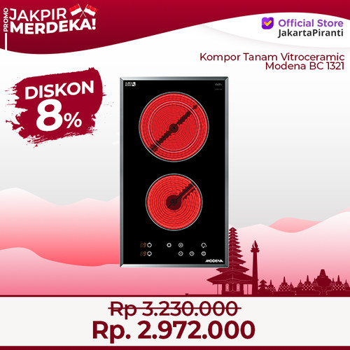 [EZM.5102018] Kompor Tanam Listrik Vitroceramic Hob Modena BC 1321