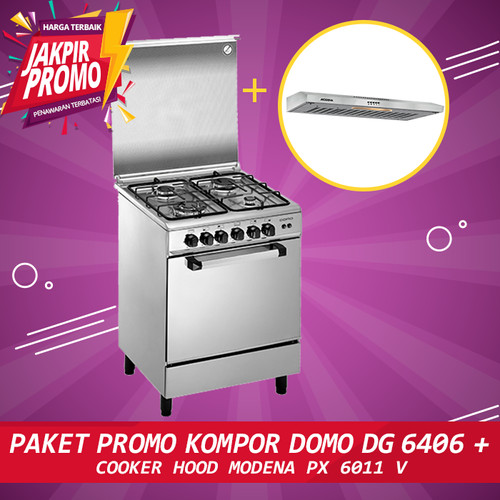 [EZM.5102125] Paket Promo Kompor DOMO DG 6406 + Modena Cooker Hood PX 6011 V