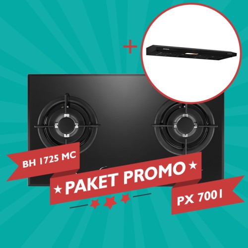 [EZM.5102161] Paket Promo Modena Kompor Gas BH 1725 MC + Modena Cooker Hood PX 7001