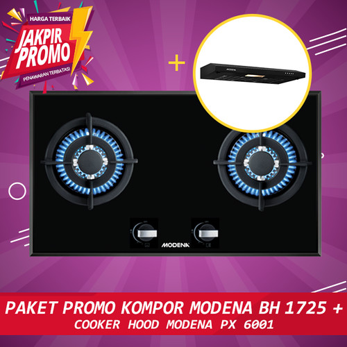 [EZM.5102167] Paket Promo Modena Kompor Gas BH 1725 + Modena Cooker Hood PX 6001