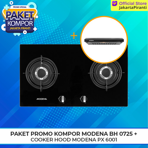 [EZM.5102168] Paket Promo Modena Kompor Gas BH 0725 + Modena Cooker Hood PX 6001