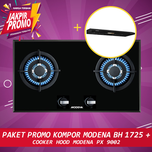 [EZM.5102188] Paket Promo Modena Kompor Gas BH 1725 + Modena Cooker Hood PX 9002
