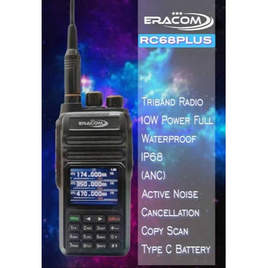 [EZO.1000037] Eracom RC 68 PLUS HT Tri Band 10W ANC Copy Scan Ori Baru Garansi RC-68 Plus RC68Plus