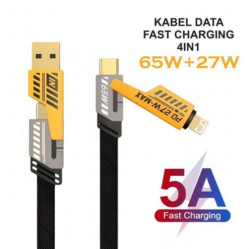 [EZO.1000039] Kabel Charger 4 in 1 USB Type C to Type C Lightning 1 Meter Cable Cajer Program