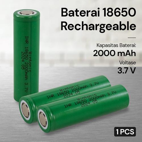 [EZO.1000049] Wintonic Baterai 18650 2000mAh Hijau Batre Refill BP265 Isi Ulang V80