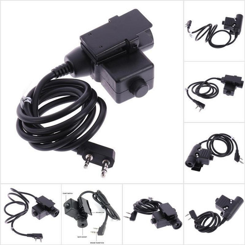 [EZO.1000761] Kabel PTT Headphone Tactical HT Cina U94 Military Radio Baofeng Cable