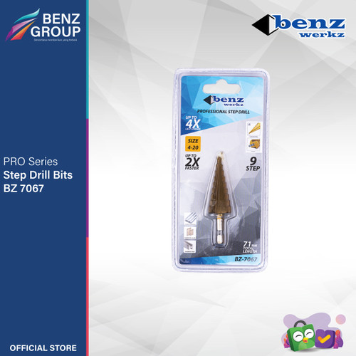 [EZM.5300128] Mata Bor Pagoda Besi Kayu 9 Step 3 - 12 mm / Step Drill Benz Werkz