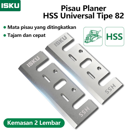 [EZM.5500001] ISKU Mata Pisau Planer HSS 82mm - Pisau Mesin Serut Kayu Jointer untuk Ketam/Sugu/Mesin Pasah | Material Tahan Lama