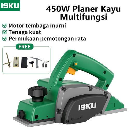 [EZM.5500002] ISKU Mesin Ketam Listrik 450W/Mesin Serut Kayu Elektrik/Electric  Planer Machine/Ketam Kayu Anti Slip Grip
